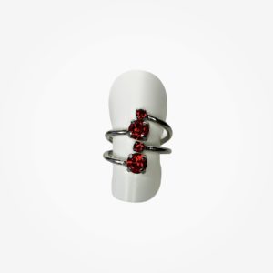 anello pietre rosse in swarovski