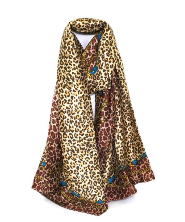 Foulard stampa animalieur brown